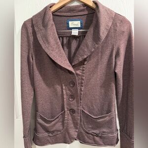 Casual Brown Button-Up Cardigan Unhemmed edge detail academia coquette cottage
